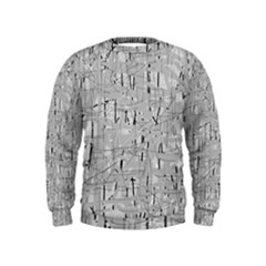 Gray Pattern Kids  Sweatshirt by Valentinaart