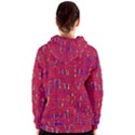 Red and blue pattern Women s Zipper Hoodie View2