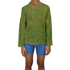 Green Pattern Kid s Long Sleeve Swimwear by Valentinaart