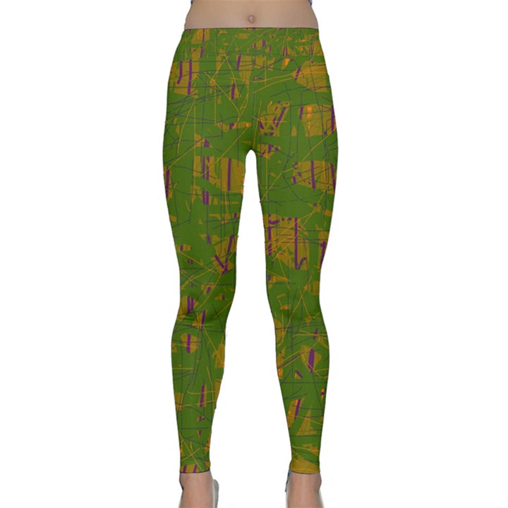 Green pattern Yoga Leggings 