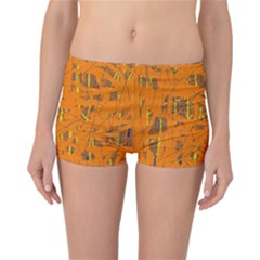 Orange Pattern Reversible Boyleg Bikini Bottoms