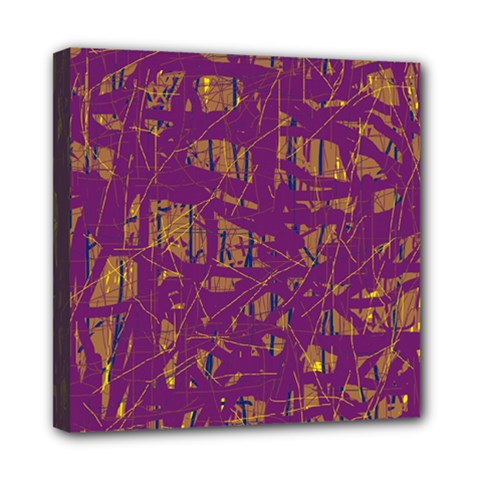 Purple Pattern Mini Canvas 8  X 8  by Valentinaart