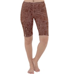 Brown Pattern Cropped Leggings 