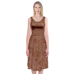 Brown Pattern Midi Sleeveless Dress by Valentinaart