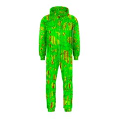 Neon Green Pattern Hooded Jumpsuit (kids) by Valentinaart