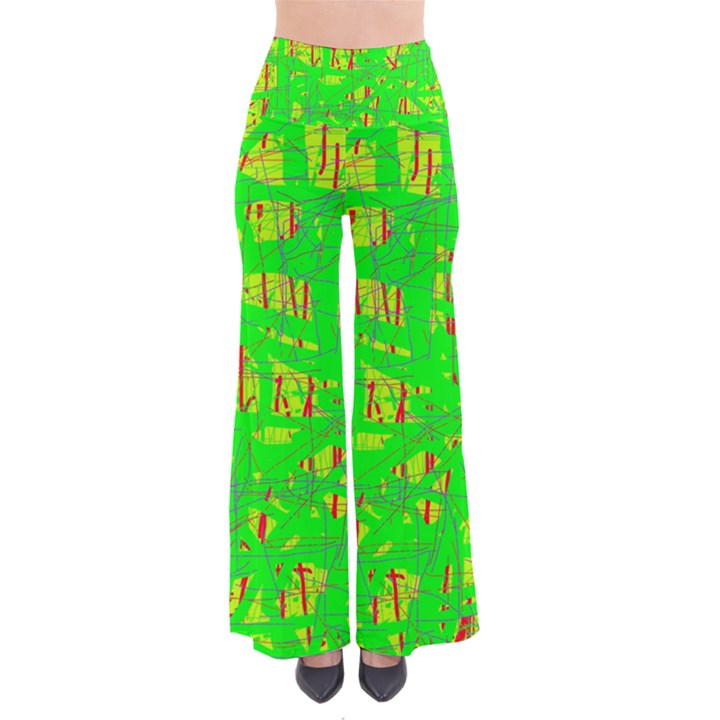 Neon green pattern Pants