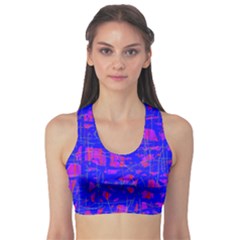 Blue Pattern Sports Bra by Valentinaart