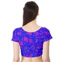 Blue pattern Short Sleeve Crop Top (Tight Fit) View2