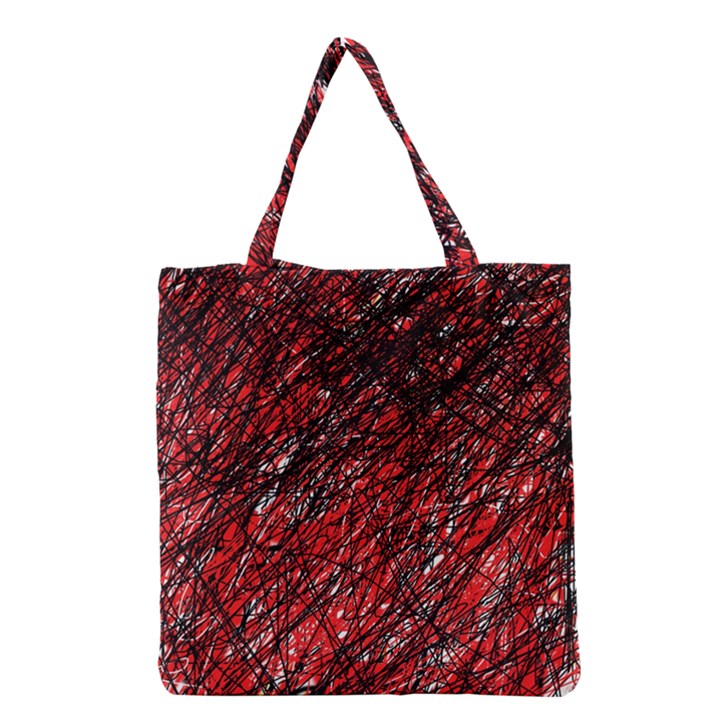Red and black pattern Grocery Tote Bag
