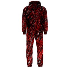 Red And Black Pattern Hooded Jumpsuit (men) 