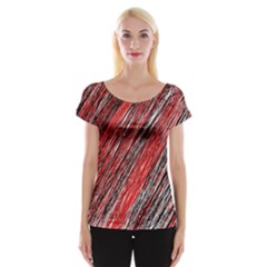 Red And Black Elegant Pattern Women s Cap Sleeve Top by Valentinaart