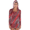 Red and black elegant pattern Women s Long Sleeve Hooded T-shirt View1