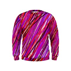 Purple Pattern Kids  Sweatshirt by Valentinaart