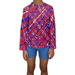 Red And Blue Pattern Kid s Long Sleeve Swimwear by Valentinaart