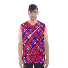 Red And Blue Pattern Men s Basketball Tank Top by Valentinaart