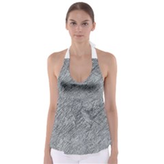 Gray pattern Babydoll Tankini Top