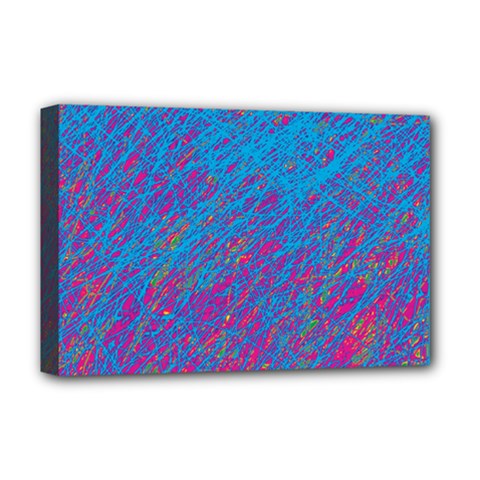 Blue Pattern Deluxe Canvas 18  X 12  