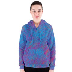 Blue Pattern Women s Zipper Hoodie by Valentinaart