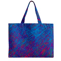 Blue Pattern Zipper Mini Tote Bag by Valentinaart
