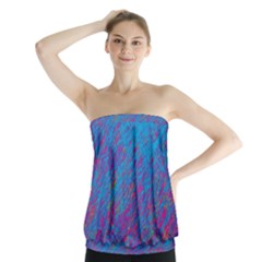 Blue Pattern Strapless Top by Valentinaart