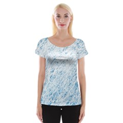 Blue Pattern Women s Cap Sleeve Top by Valentinaart