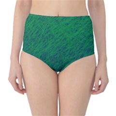Deep Green Pattern High-waist Bikini Bottoms by Valentinaart