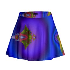 Into The Blue Fractal Mini Flare Skirt