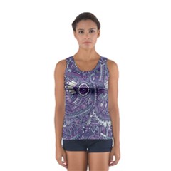 Purple Hippie Flowers Pattern, Zz0102, Women s Sport Tank Top  by Zandiepants