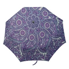 Purple Hippie Flowers Pattern, Zz0102, Folding Umbrella