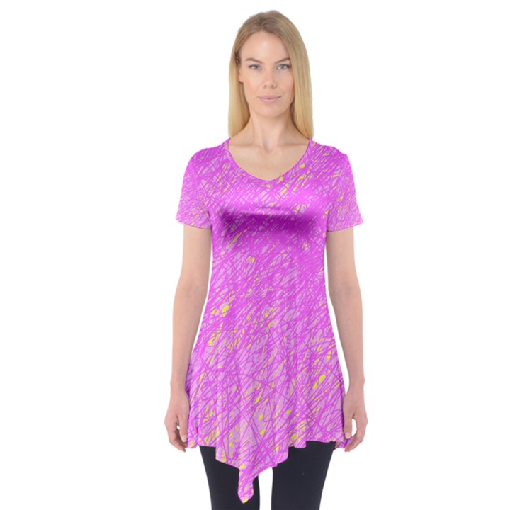 Pink pattern Short Sleeve Tunic 