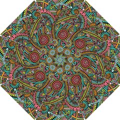 Colorful Hippie Flowers Pattern, Zz0103 Hook Handle Umbrella (small) by Zandiepants