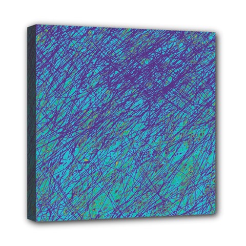 Blue Pattern Mini Canvas 8  X 8  by Valentinaart