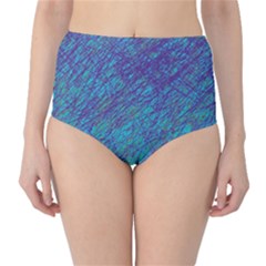 Blue Pattern High-waist Bikini Bottoms by Valentinaart