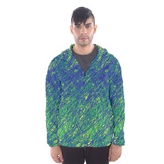 Green Pattern Hooded Wind Breaker (men) by Valentinaart