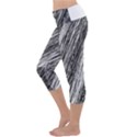 Black and White decorative pattern Capri Yoga Leggings View2