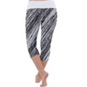 Black and White decorative pattern Capri Yoga Leggings View4
