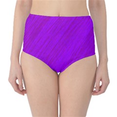 Purple Pattern High-waist Bikini Bottoms