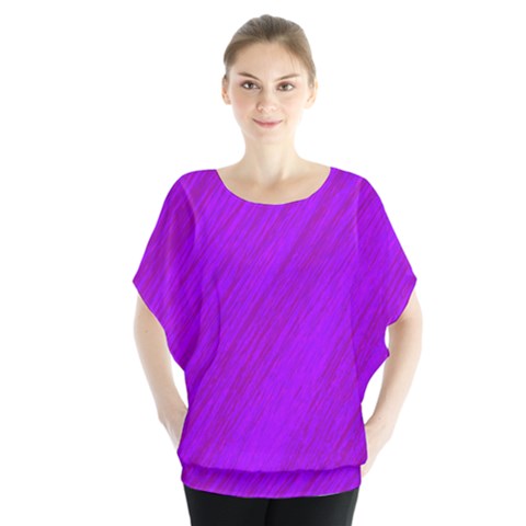 Purple Pattern Batwing Chiffon Blouse by Valentinaart