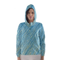 Light Blue Pattern Hooded Wind Breaker (women) by Valentinaart