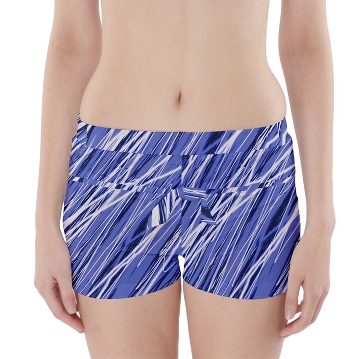 Blue elegant pattern Boyleg Bikini Wrap Bottoms