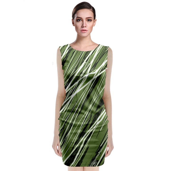 Green decorative pattern Classic Sleeveless Midi Dress