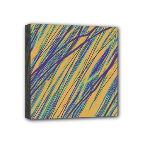 Blue And Yellow Van Gogh Pattern Mini Canvas 4  X 4  by Valentinaart