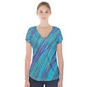 Blue pattern Short Sleeve Front Detail Top View1