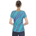 Blue pattern Short Sleeve Front Detail Top View2