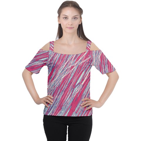 Purple Decorative Pattern Women s Cutout Shoulder Tee by Valentinaart