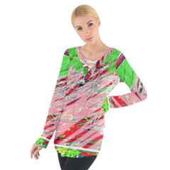 Colorful pattern Women s Tie Up Tee