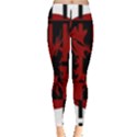 Red, black and white decorative abstraction Leggings  View1