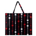 Red black and white pattern Zipper Large Tote Bag View1