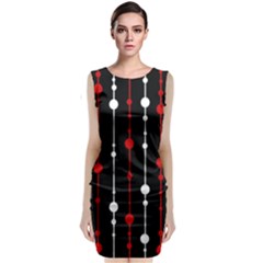 Red Black And White Pattern Classic Sleeveless Midi Dress by Valentinaart