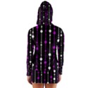 Purple, black and white pattern Women s Long Sleeve Hooded T-shirt View2